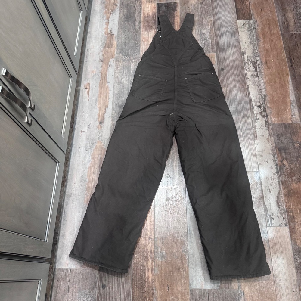 Carhartt Youth Lined Duck Bib Overalls Brown OX8732-B Size 16 Double Front Knee - Picture 9 of 13